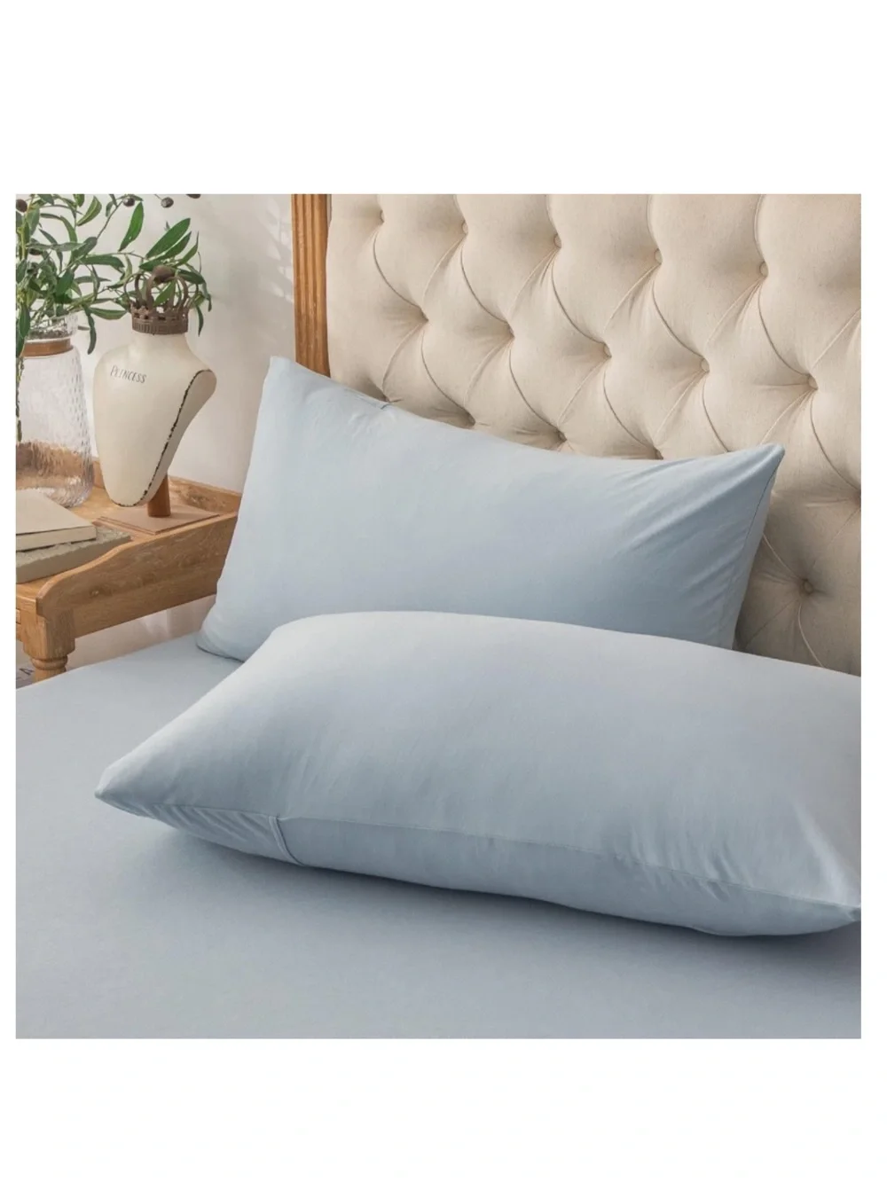 Jersey Knit Pillowcases Queen 20x30” (2-Pack) LIGHT BLUE